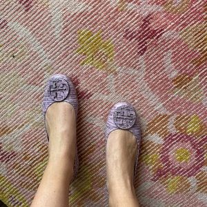 Tory Burch Purple snakeskin flats